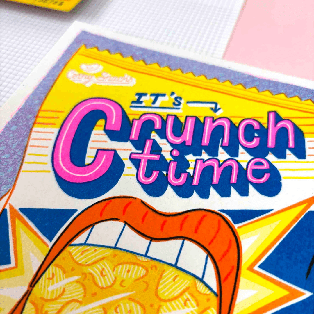 Crunch Time A5 Riso Art Print