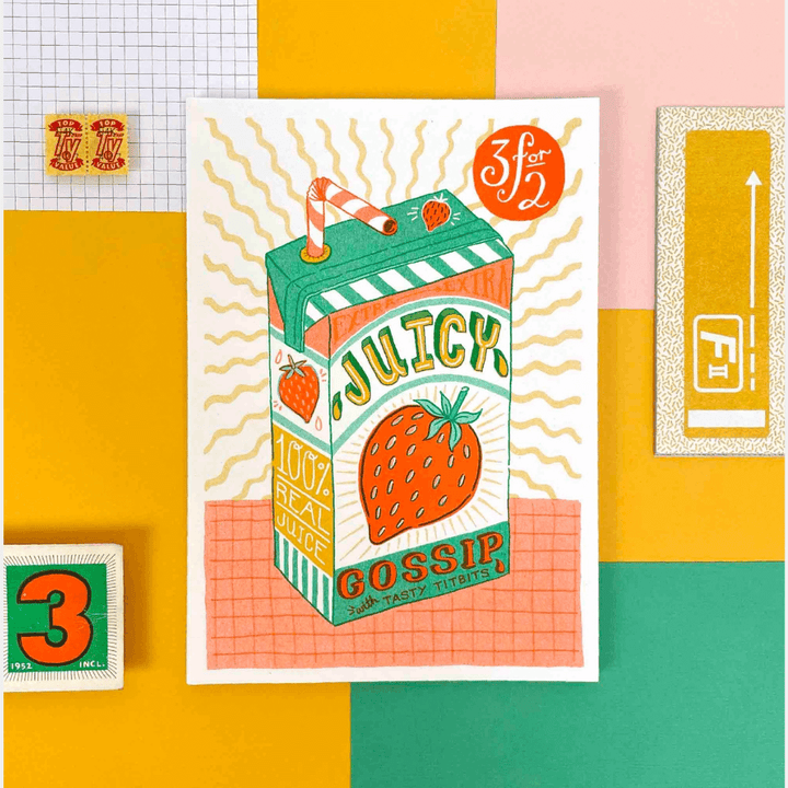 Juicy Gossip A5 Riso Print
