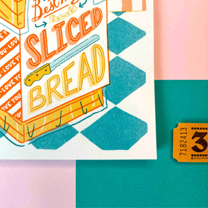 Sliced Bread A5 Riso Art Print