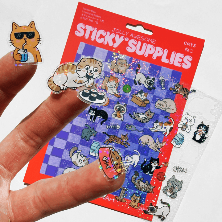 Cats A5 Holographic Sticker Sheet