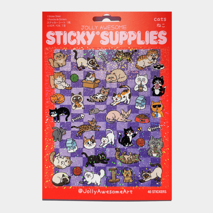Cats A5 Holographic Sticker Sheet