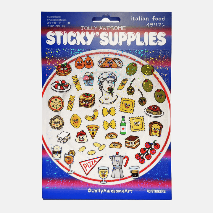 Italian Food A5 Holographic Sticker Sheet