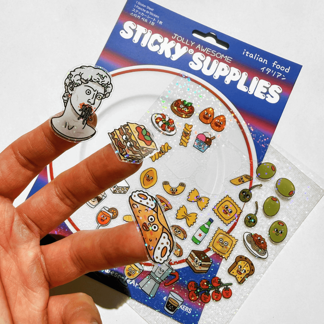 Italian Food A5 Holographic Sticker Sheet
