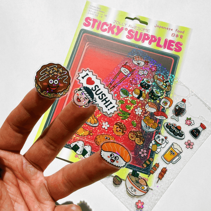 Japanese Food A5 Holographic Sticker Sheet