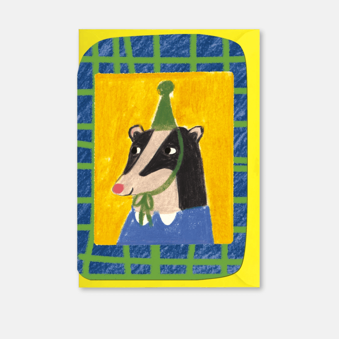 Party Badger Birthday Greetings Card