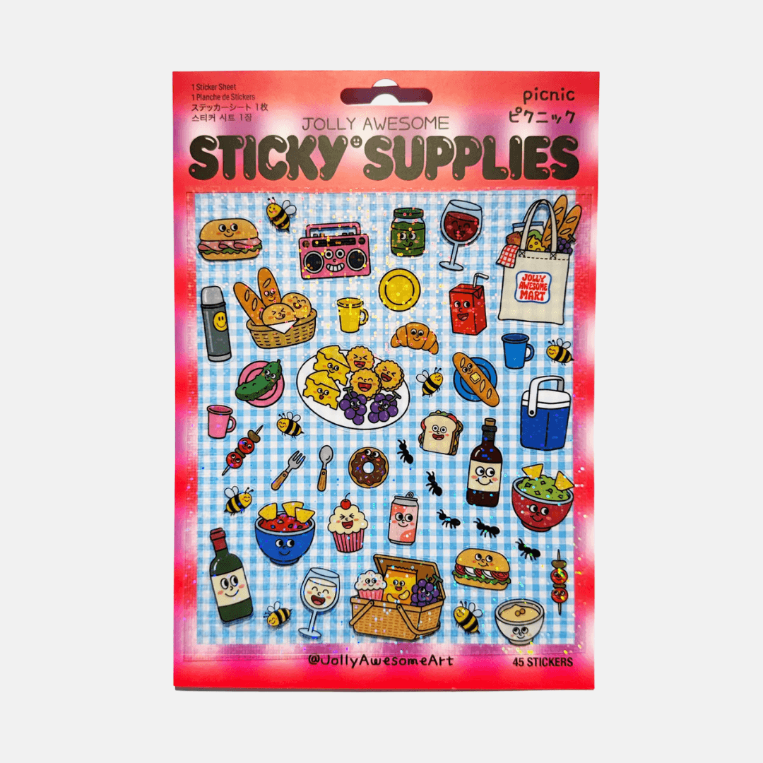 Picnic Food A5 Holographic Sticker Sheet