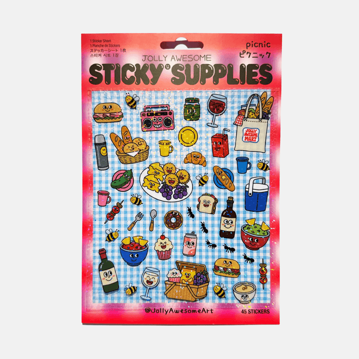 Picnic Food A5 Holographic Sticker Sheet