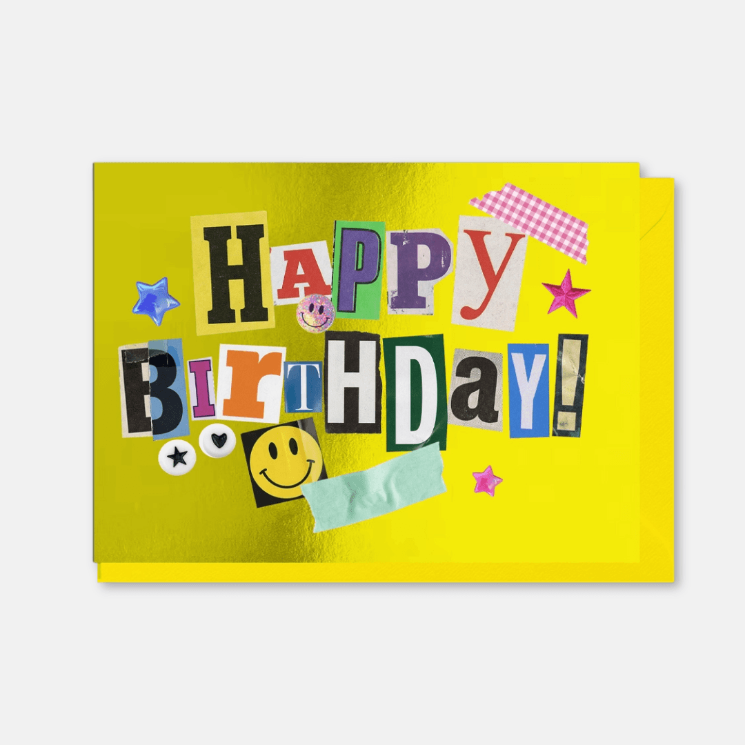 Smiley Birthday Junk Journal Greetings Card