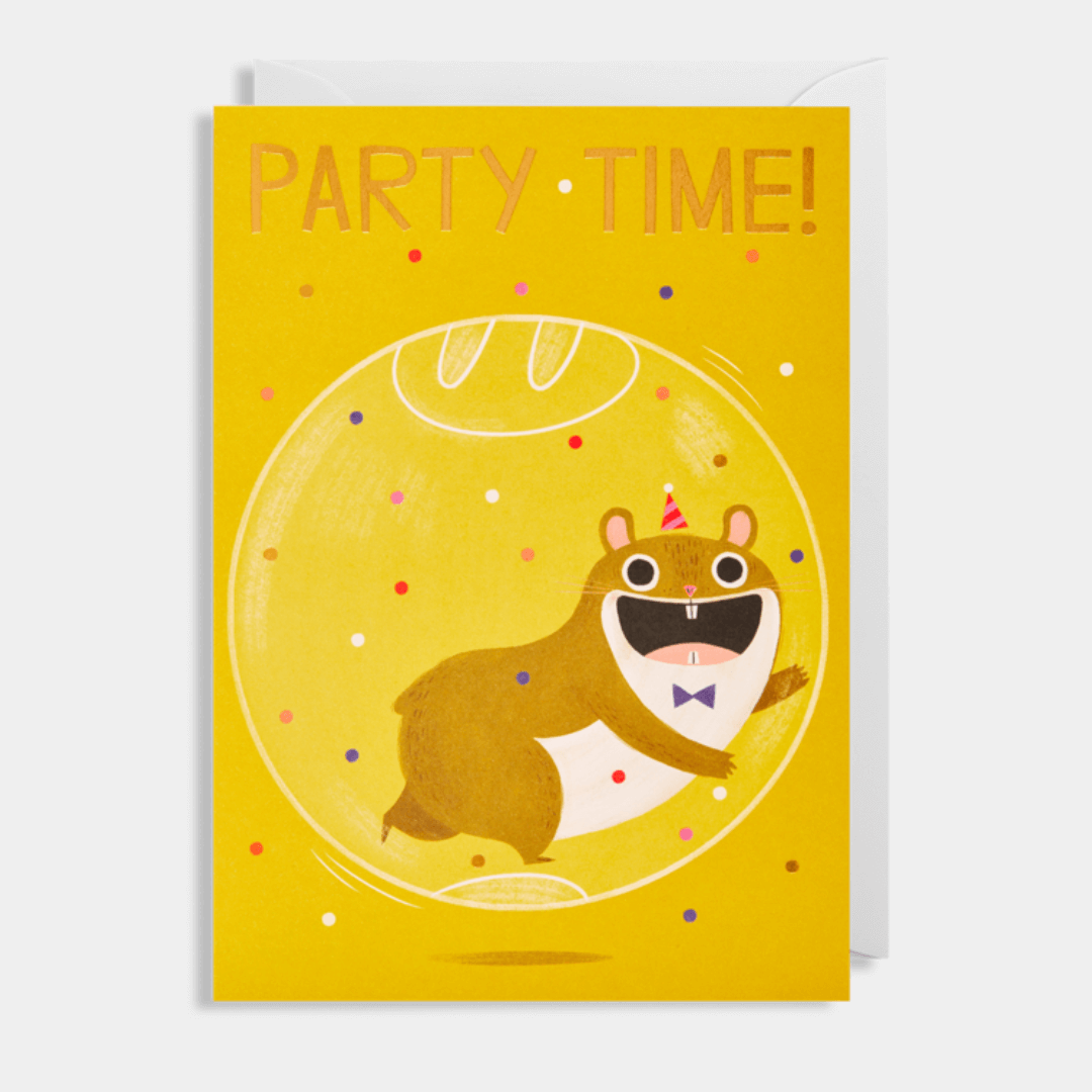 Party Time Hamster Greetings Card