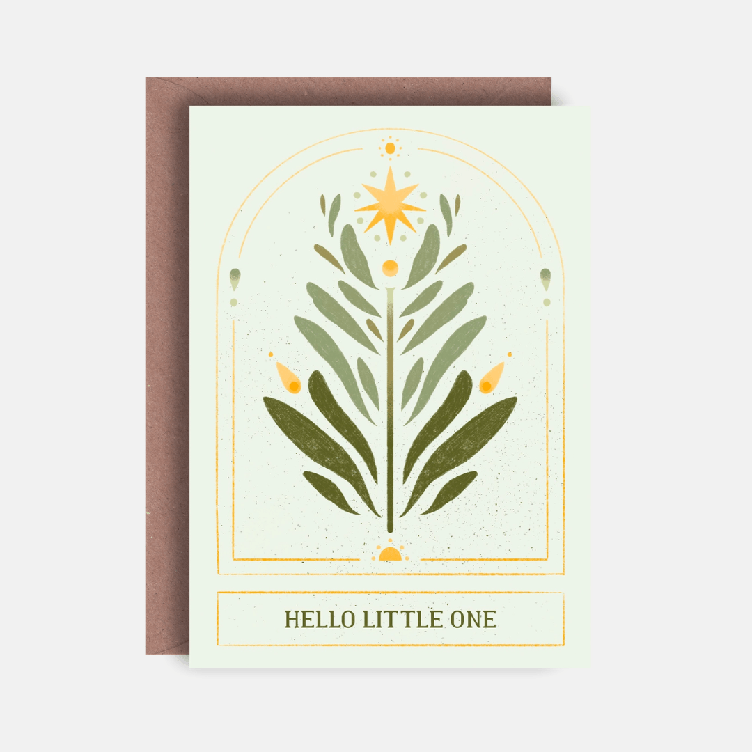 Hello Little One Flower Greetings Card