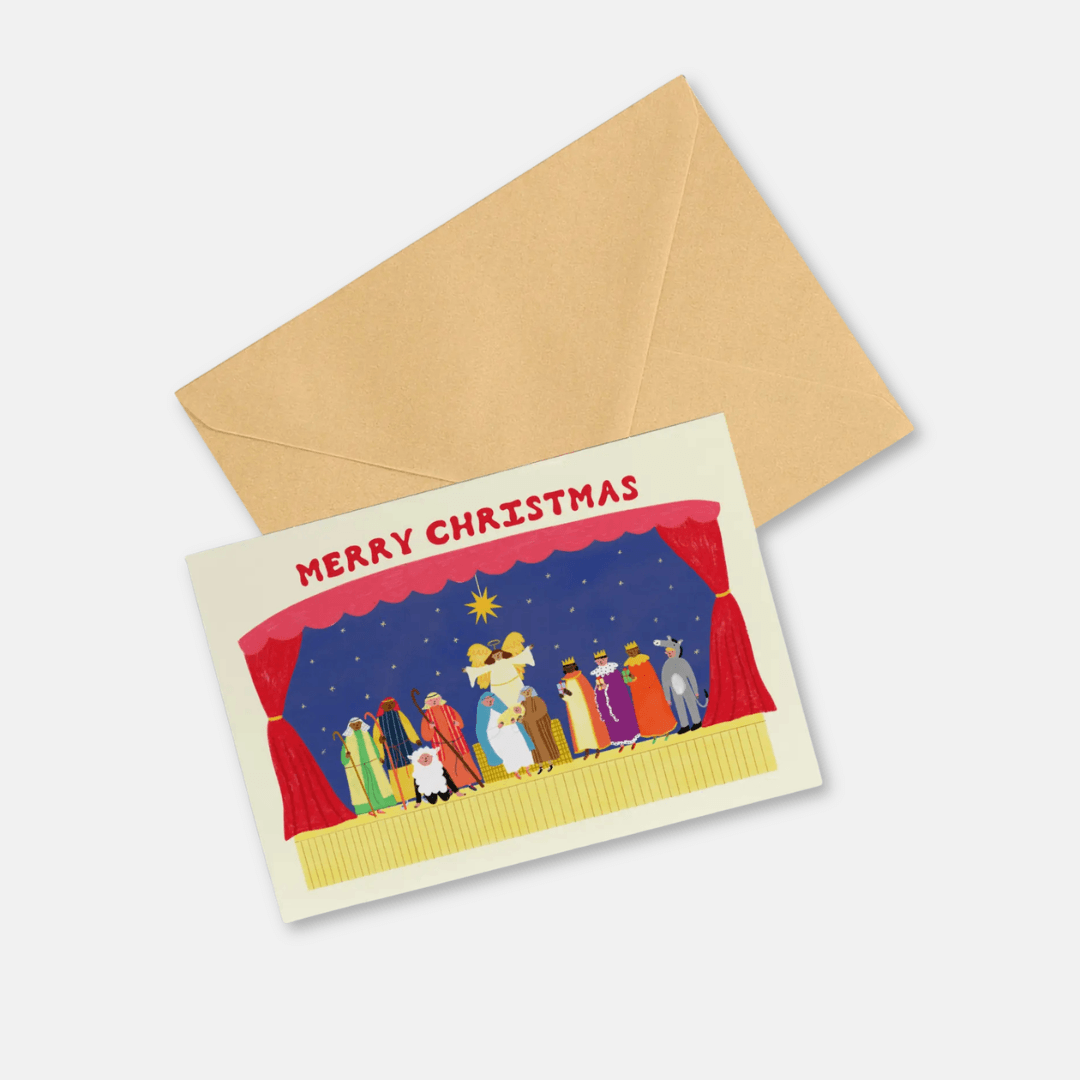 Nostalgic Nativity Christmas Greetings Card