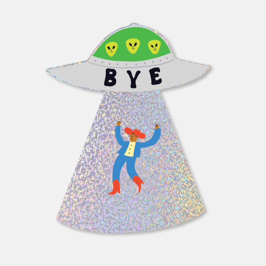 Bye UFO Vinyl Sticker