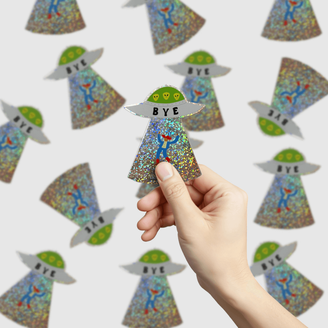 Bye UFO Vinyl Sticker