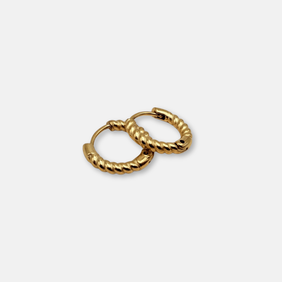 Gold Rope Huggie Hoops