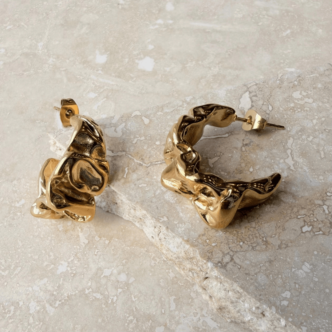 Gold Scrunch Earrings