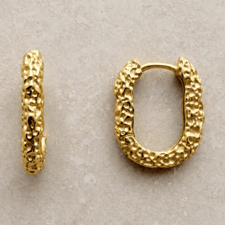 Gold Vermeil Lava Hoop Earrings