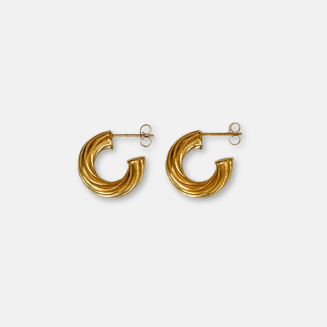 Rope Twist Gold Hoop Earrings