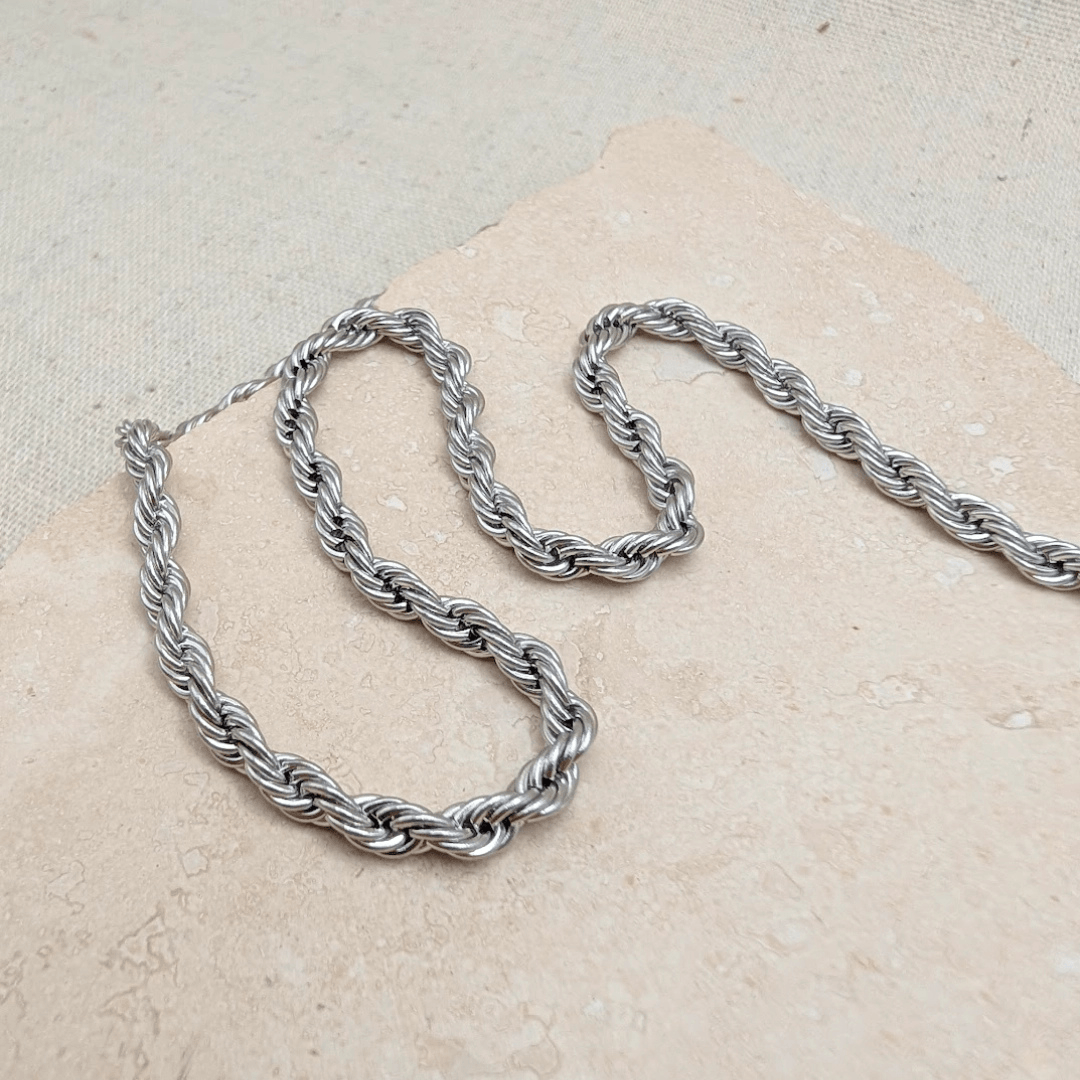 Silver Rope Chain Necklace