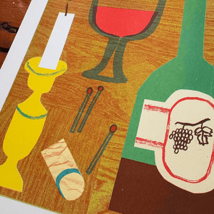 Late Night Wine A4 Riso Print