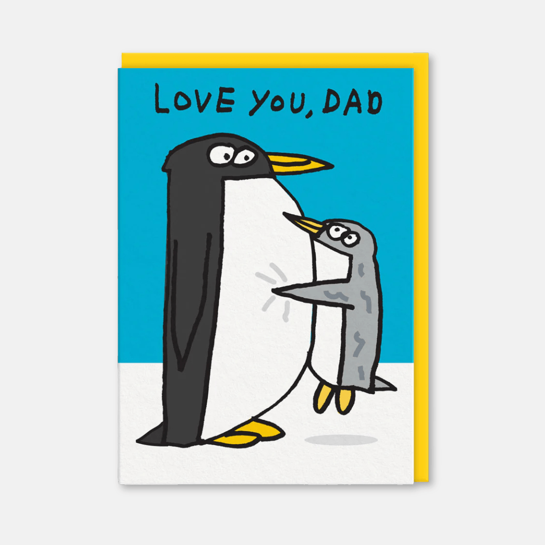Love You Dad Penguin Greetings Card