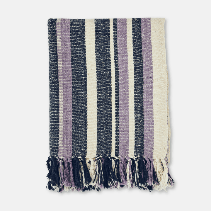 Blue & Lilac Recycled Cotton Throw