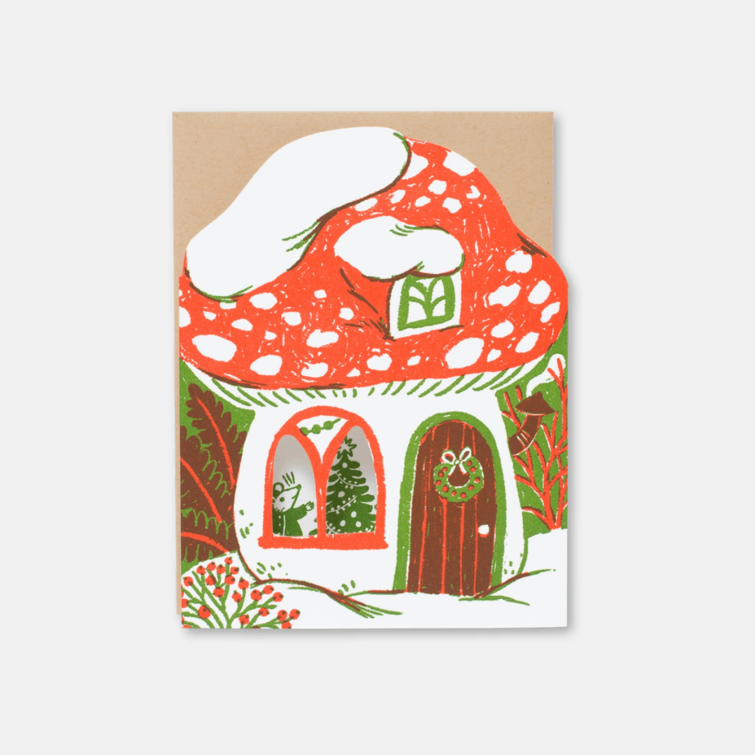 Merry Mushroom Christmas Greetings Card