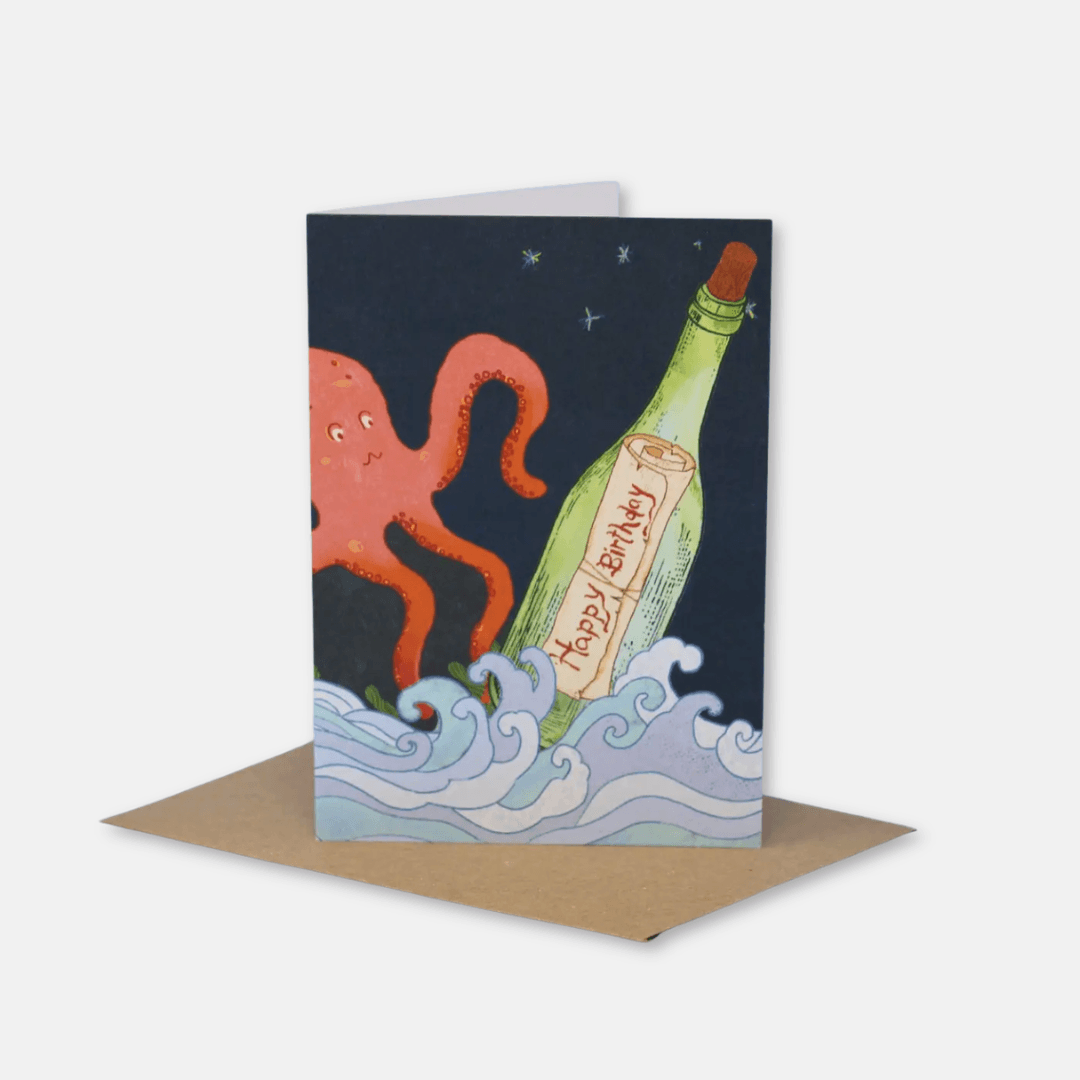 Message in a Bottle Birthday Greetings Card