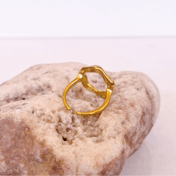 Gold Molten Circle Ring
