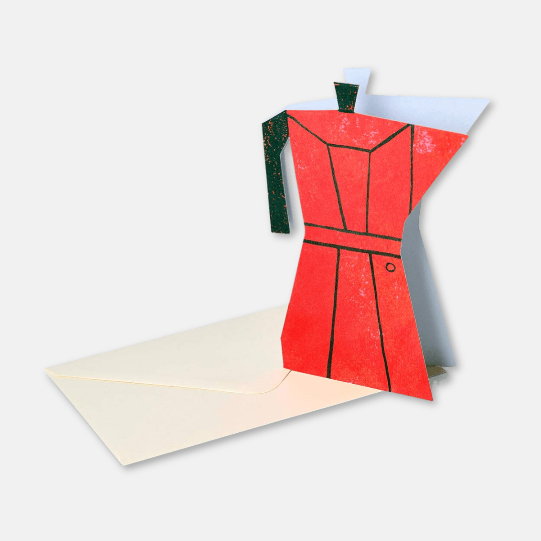 Coffee Pot Shaped Greetings Card
