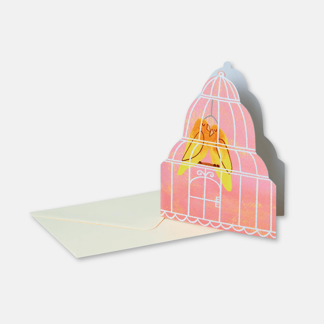 Lovebirds Shaped Greetings Card