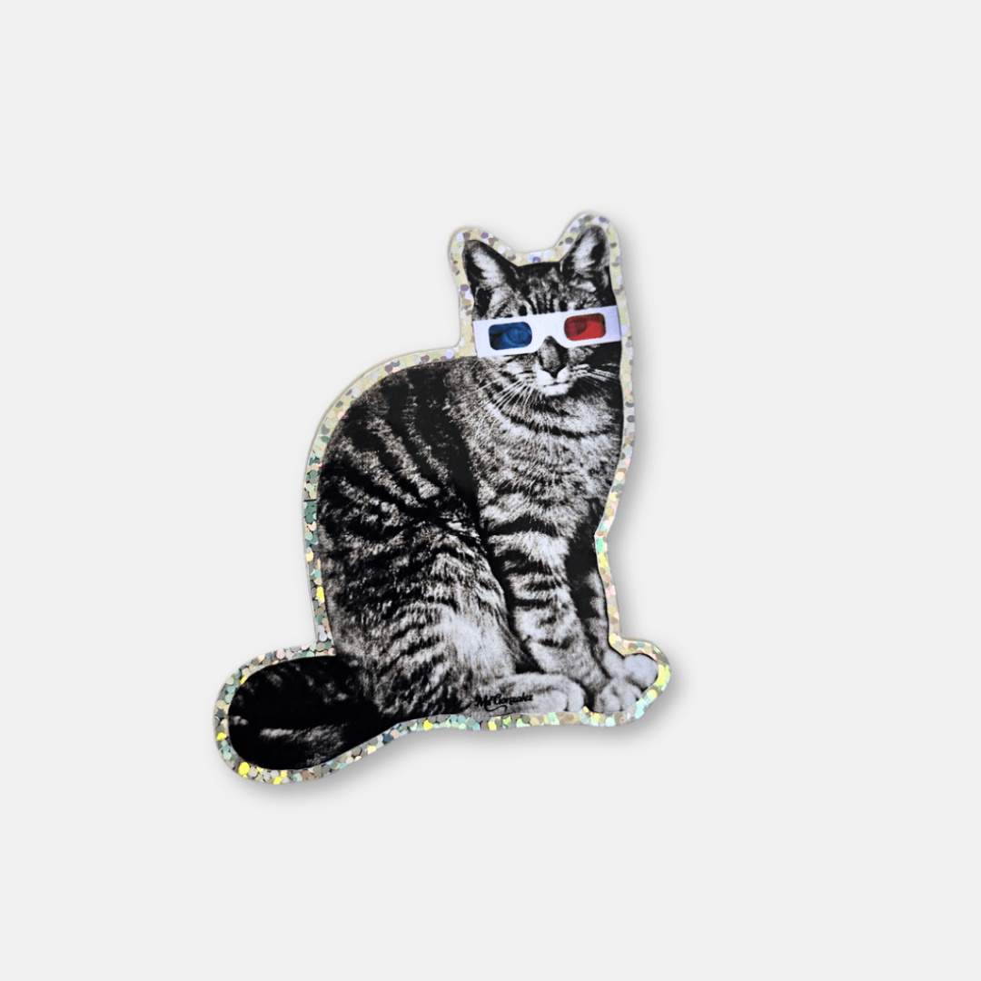 3D Vision Holographic Cat Vinyl Sticker