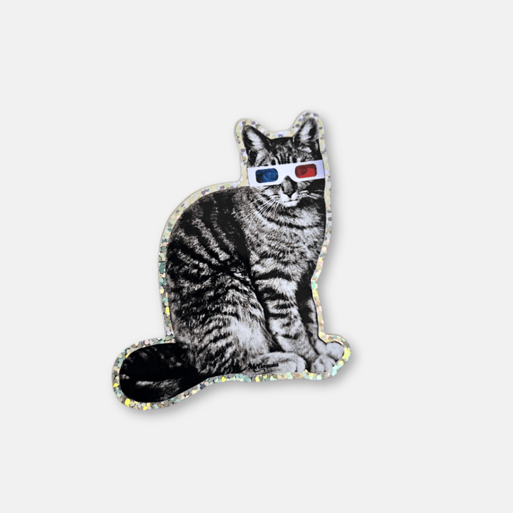 3D Vision Holographic Cat Vinyl Sticker