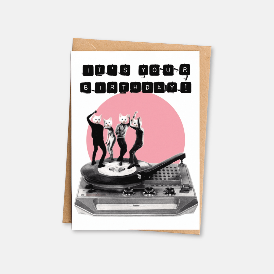 Dancing Cats Birthday Greetings Card