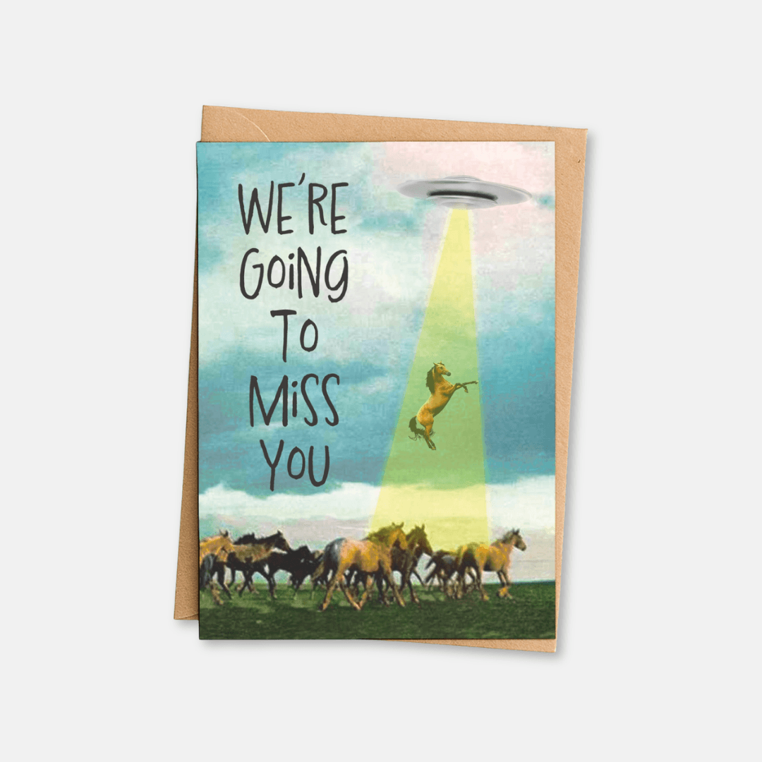 Miss You Horses Greetings Card