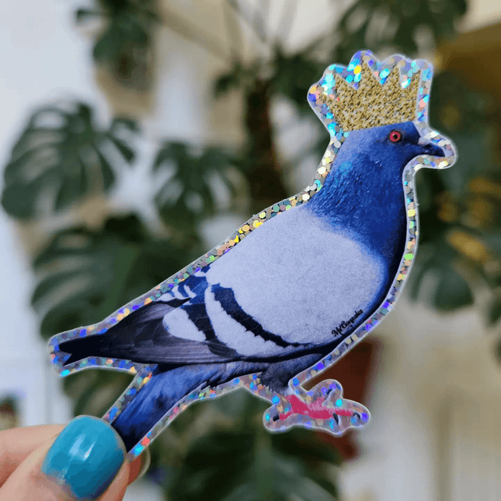 Queen Pigeon Holographic Vinyl Sticker