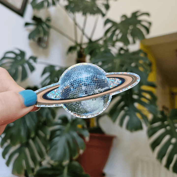 Saturn Disco Holographic Vinyl Sticker