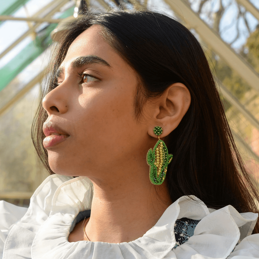 Sweetcorn Beaded Earrings