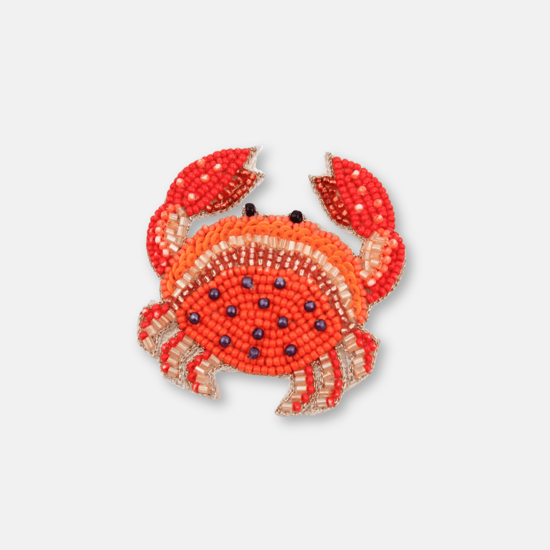 Crab Beaded Brooch