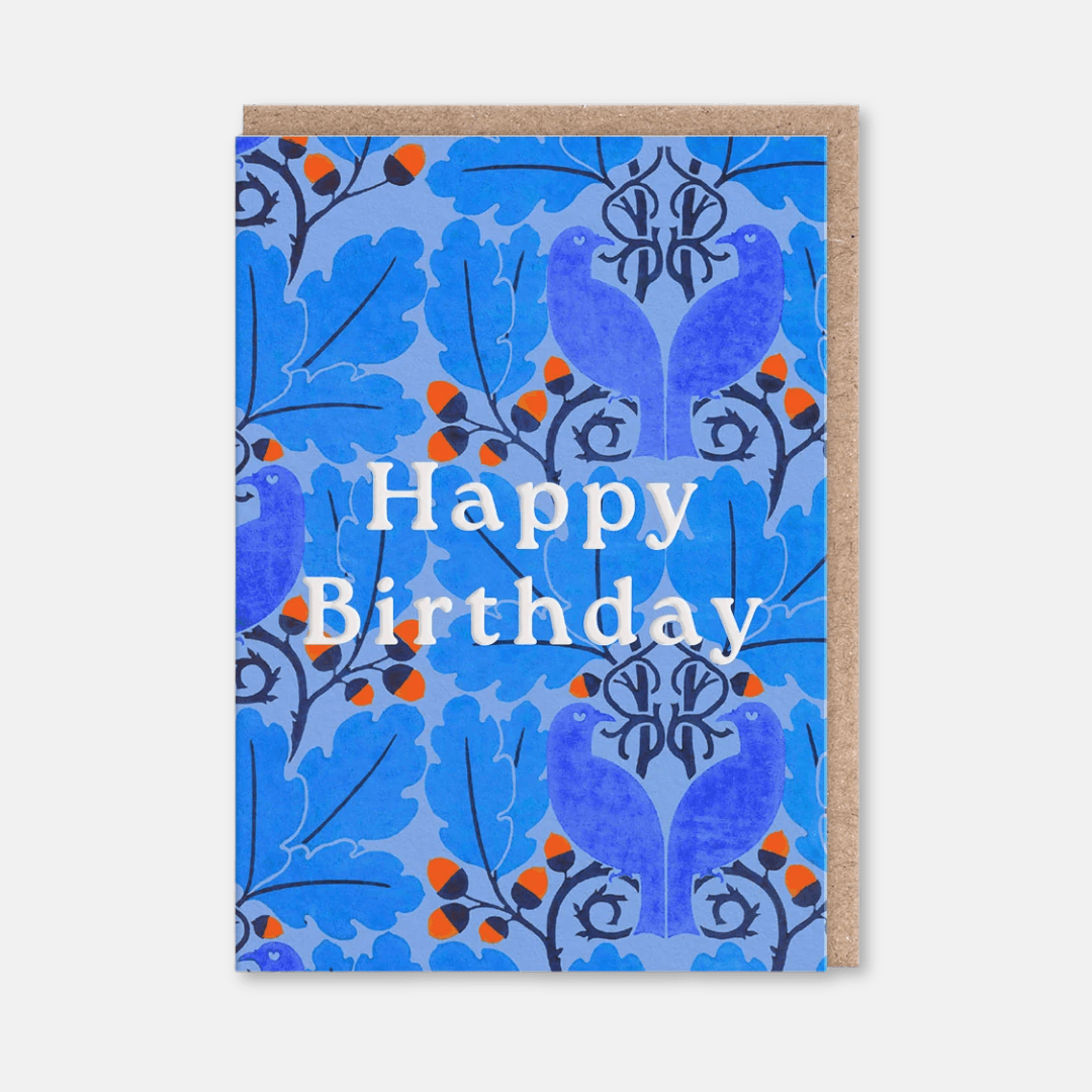 Blue Oak Birthday Greetings Card