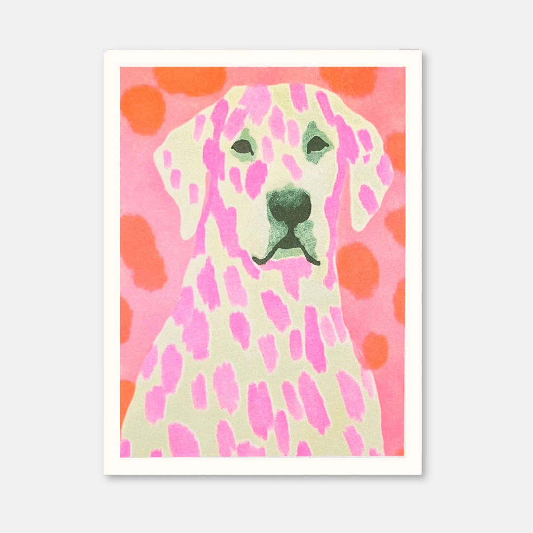 Neon Dalmatian A5 Riso Art Print
