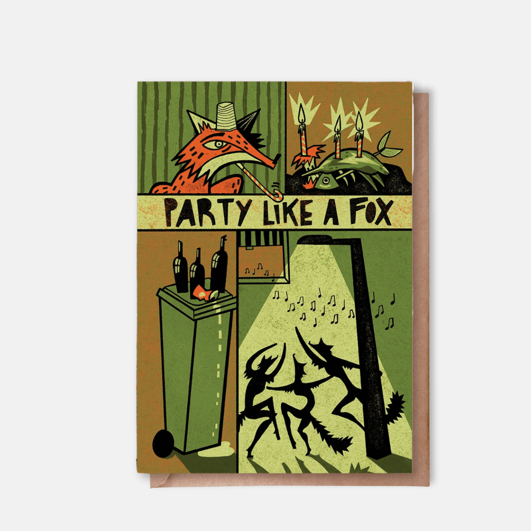 Party Like A Fox Greetings Card