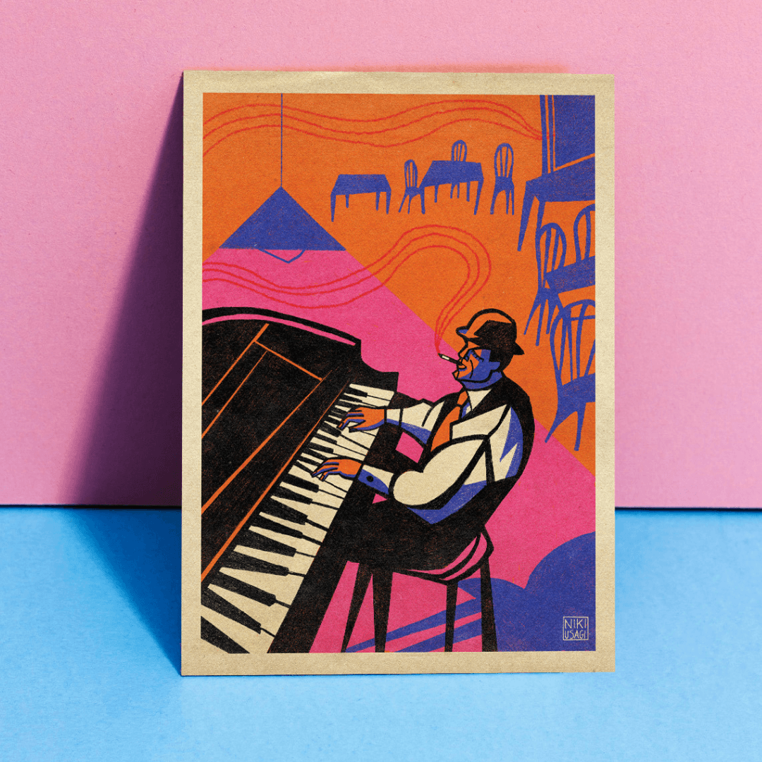 The Jazz Pianist A3 Art Print