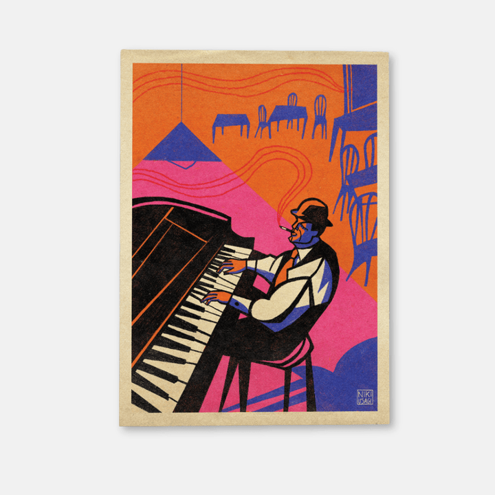 The Jazz Pianist A3 Art Print