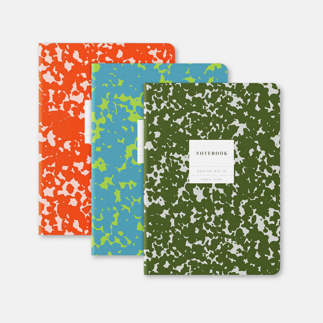 Camo Print Stitched Notebooks Set