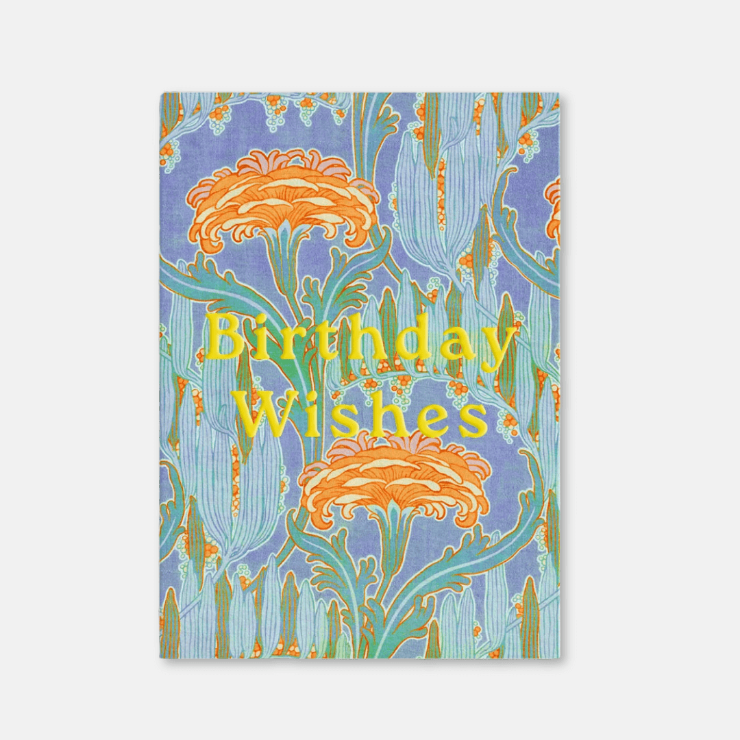 Neon Floral Birthday Greetings Card
