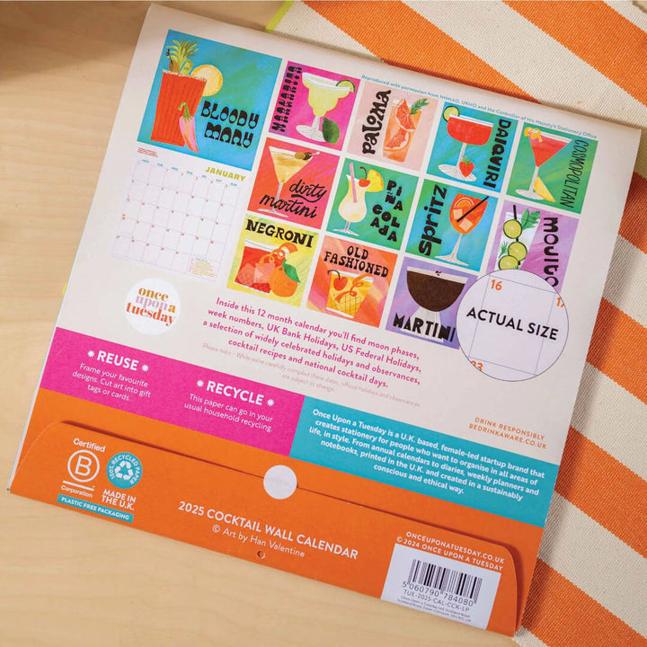 2026 Cocktail Wall Calendar