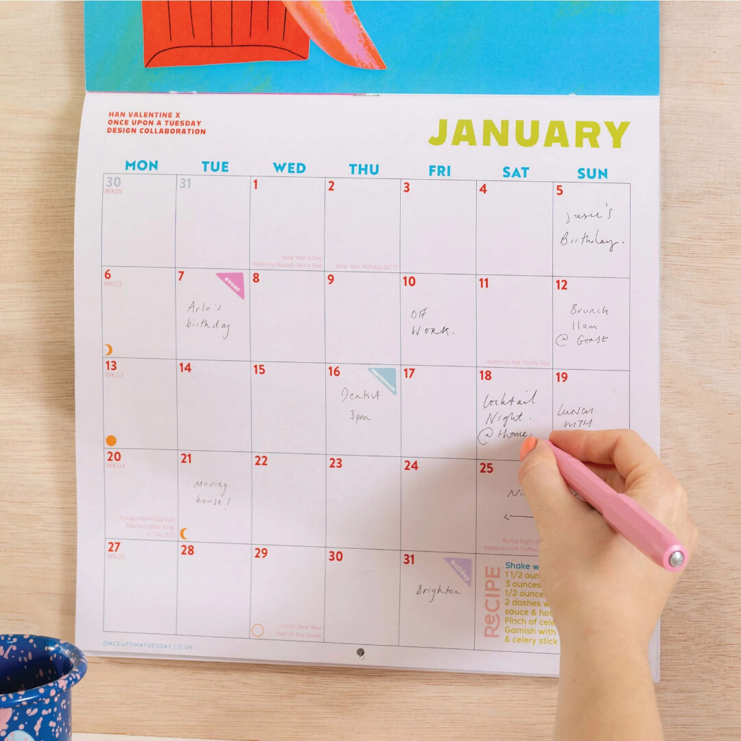 2026 Cocktail Wall Calendar