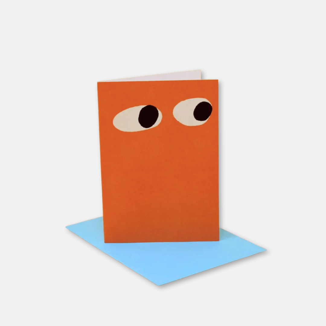 Orange Googly Eye Mini Greetings Card