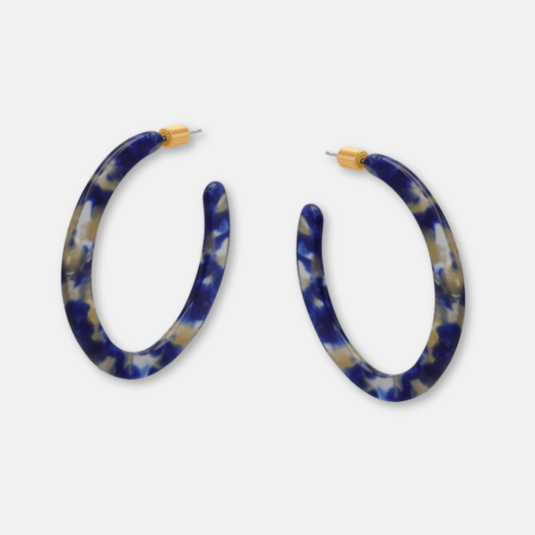 Oval Resin Hoop Earrings