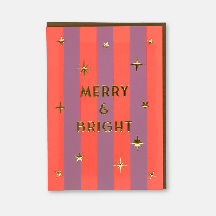 Striped Christmas Greetings Cards 9 Pack